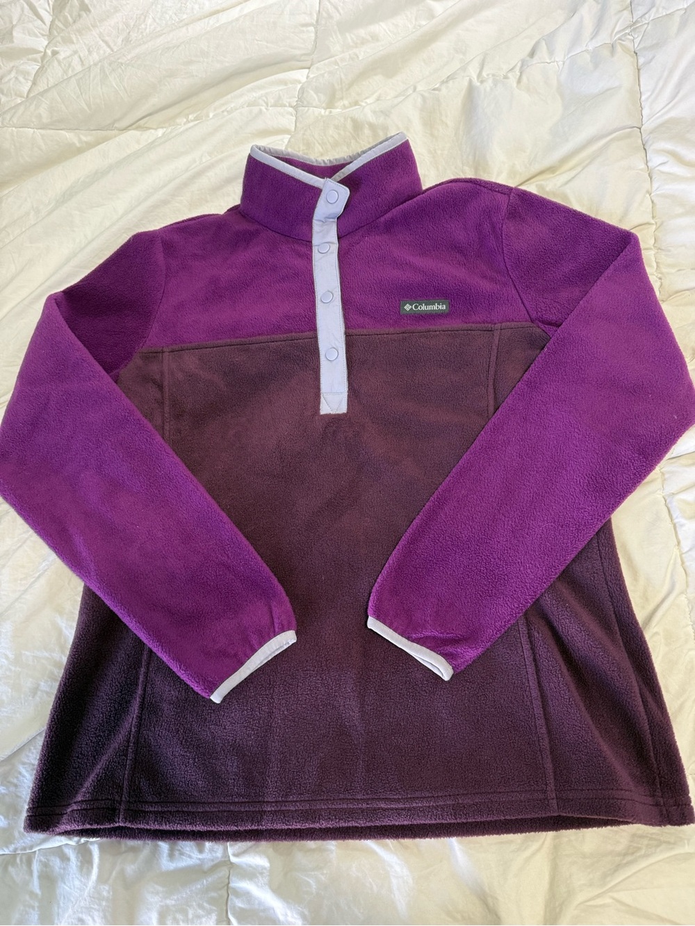 Columbia women’s Two-Tone Purple Fleece Pullover Jacket